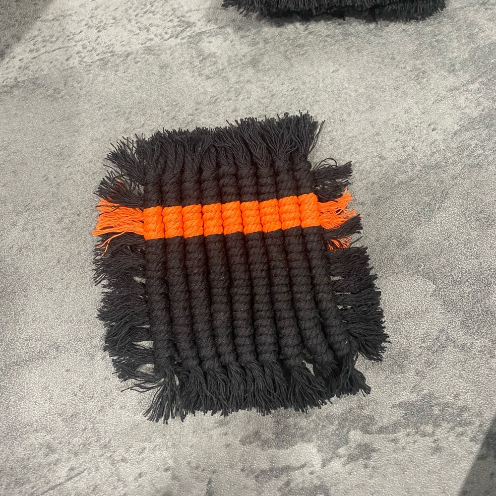 Halloween macrame coasters